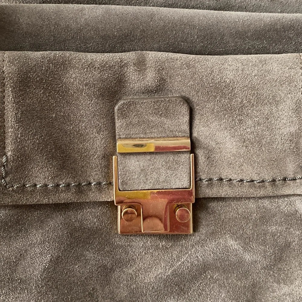 Lanvin grey suede crossbody shoulder bag - Picture 2 of 16